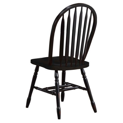 Black Cherry Selections - Arrow-back dining chair - finished in antique black - back view - DLU-820-AB-2