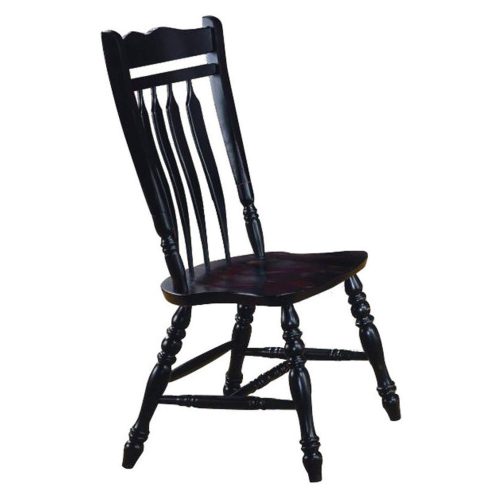 Black Cherry Selections - Aspen dining chair - 42 inches tall - finished in antique black - three-quarter view DLU-C10-AB-2