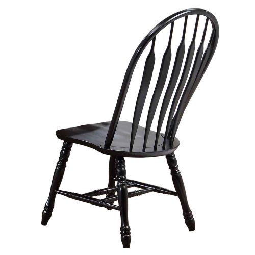 Black Cherry Selections - Comfort back dining chair - finished in antique black - back view - DLU-4130-AB-2