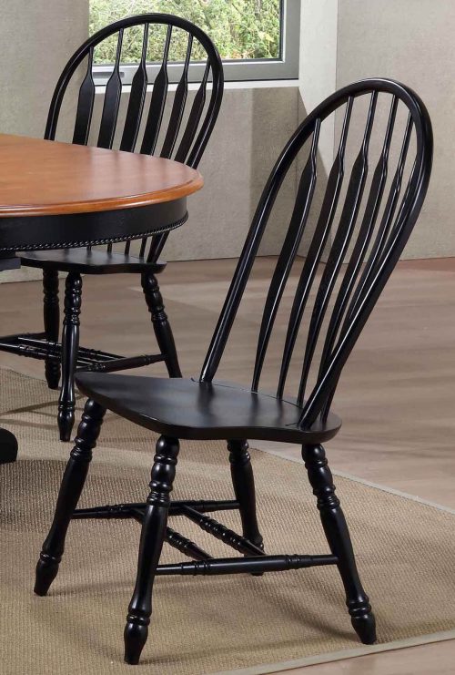 Black Cherry Selections - Comfort back dining chair - finished in antique black - dining room setting - DLU-4130-AB-2