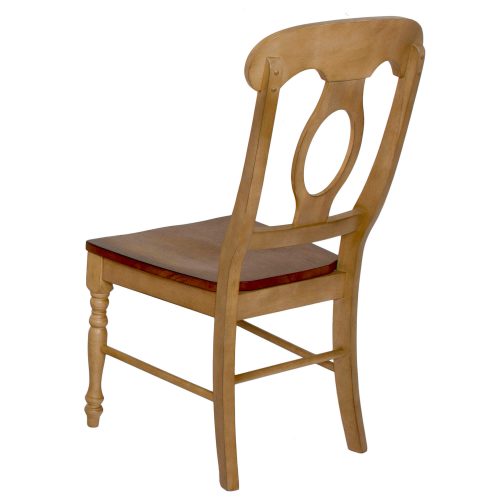 Brook Dining - Napoleon dining chair finished in creamy wheat with Pecan seat - back view DLU-BR-C50-PW-2
