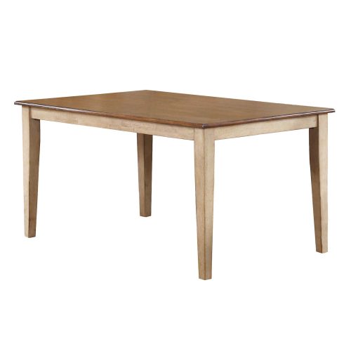 Brook Dining - Rectangular dining table finished in creamy wheat with a pecan top DLU-BR3660-PW