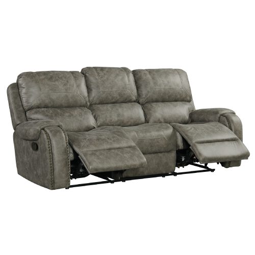 Calvin Motion Sofa in Grey. Angled view with foot rests up SU-CL23004100-305