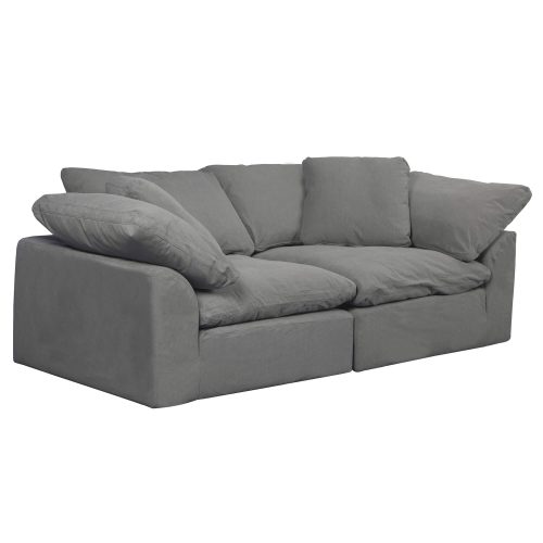 Cloud Puff Collection - Two Piece Sofa Sectional in Gray 391094- Angle viewSU-1458-94-2C