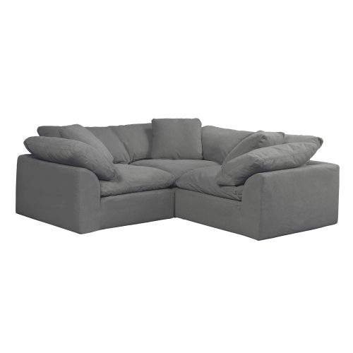Cloud Puff Collection - Three Piece Sofa Sectional in Gray 391094 - Angle view-SU-1458-94-3C