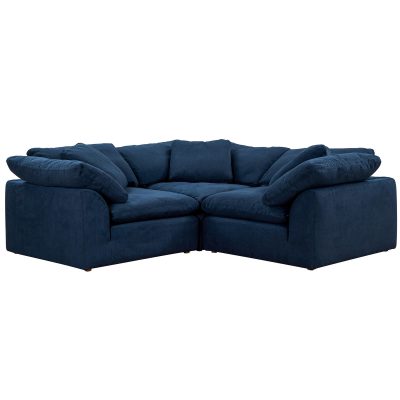 Puff 3-piece slipcovered modular L-shaped sectional sofa in Navy SU-1458-49-3C