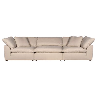 Cloud Puff Collection - Three Piece Sofa Sectional in Tan 391084 - Front view-SU-1458-84-2C-1A