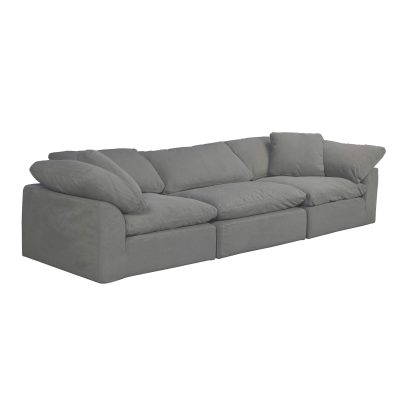 Cloud Puff Collection - Three Piece Sofa Sectional in Gray 391094 - Angle viewSU-1458-94-2C-1A