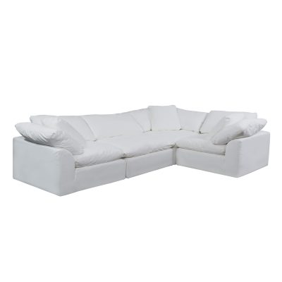 Puff 4-piece slipcovered modular L-shaped sectional sofa SU-1458-81-3C-1A