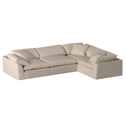 Cloud Puff Collection - Four Piece L Shaped Sofa Sectional in Tan 391084 - Angle view-SU-1458-84-3C-1A