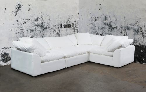 Cloud Puff Collection - Four Piece L Shaped Sofa Sectional in White 391081 - Angle view in room setting-SU-1458-81-3C-1A