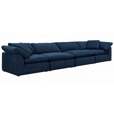 Cloud Puff Collection - Four Piece Sofa Sectional in Navy Blue 391049 - Angle view-SU-1458-49-2C-2A
