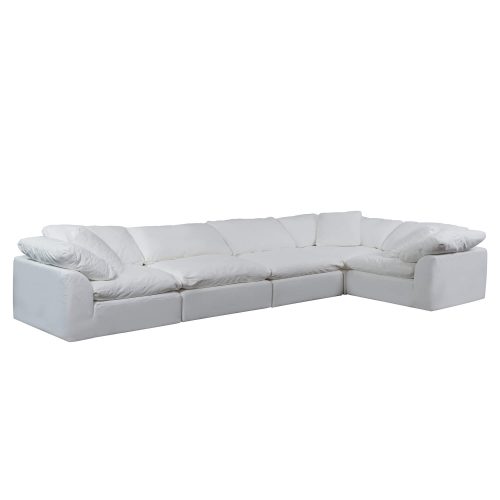 Cloud Puff Collection - Five Piece L Shaped Sofa Sectional in White 391081 - Angle view-SU-1458-81-3C-2A