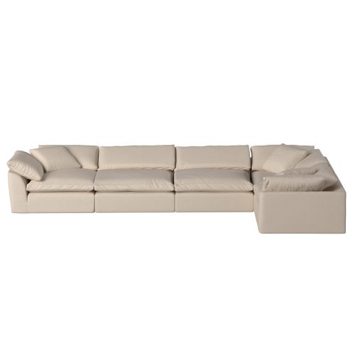 Cloud Puff Collection - Five Piece L Shaped Sofa Sectional in Tan 391084 - Front view-SU-1458-84-3C-2A