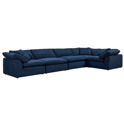 Puff 5-piece slipcovered sectional sofa in Navy SU-1458-49-3C-2A
