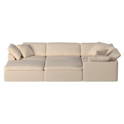 Cloud Puff Collection - Six Piece Sofa Sectional Pit in Tan 391084 - Front view-SU-1458-84-3C-1A-2O