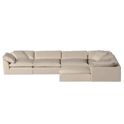 Puff 6-piece slipcovered sectional sofa with ottoman SU-1458-84-3C-2A-1O