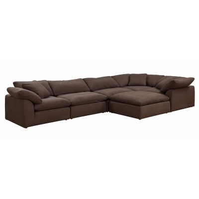 Puff 6-piece slipcovered sectional sofa with ottoman SU-1458-88-3C-2A-1O