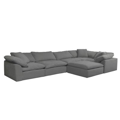 Cloud Puff Collection - Six Piece Sofa Sectional in Gray 391094 - Angle view-SU-1458-94-3C-2A-1O