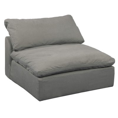 Cloud Puff Collection - Slipcovered Modular Armless Chair in Gray 391094 - Angle viewSU-145837-391094