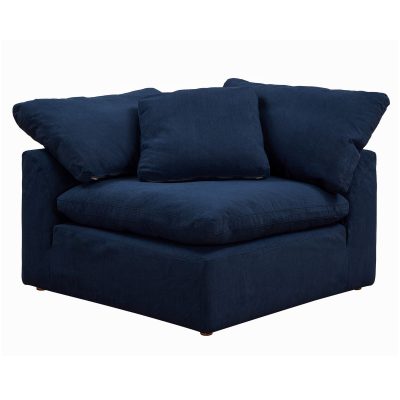 Cloud Puff Collection - Slipcovered Modular Corner Arm Chair in Navy Blue 391049 - Angle view-SU-145851-391049