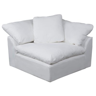 Puff Collection - Slipcovered sectional armchair modular corner sofa - front view SU-145851-391081