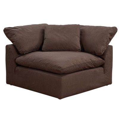 Puff Collection - Slipcovered sectional armchair modular corner sofa - front view SU-145851-391088