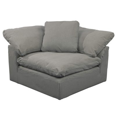 Puff Collection - Slipcovered sectional armchair modular corner sofa - front view SU-145851-391094
