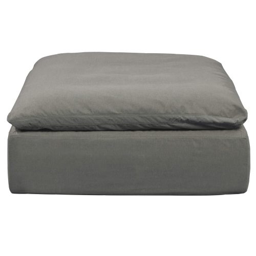 Cloud Puff Collection - Slipcovered Modular Ottoman in Gray 391094 - Front viewSU-145830-391094