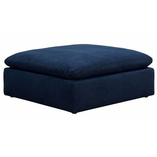 Cloud Puff Collection - Slipcovered Modular Ottoman in Navy Blue 391049 - Angle view-SU145830-391049