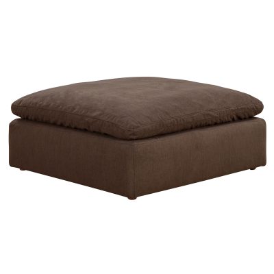 Cloud Puff Collection - Slipcovered Modular Ottoman in Chocolate Brown 391088 - Angle view-SU-145830-391088