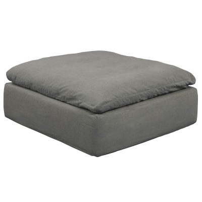 Cloud Puff Collection - Slipcovered Modular Ottoman in Gray 391094 - Angle view-SU-145830-391094