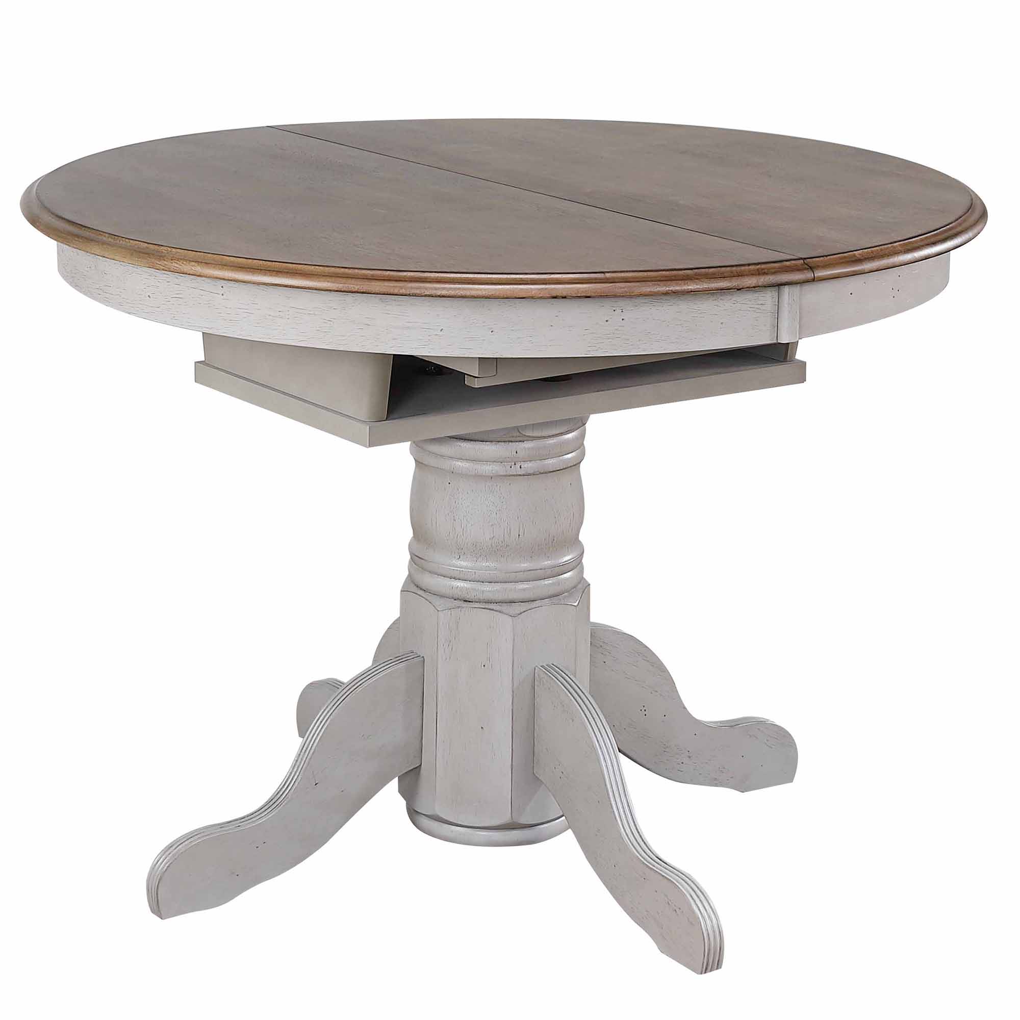 Country Grove Round/Oval Butterfly Leaf Dining Table - Gray Oak ...