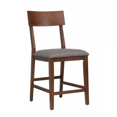 Mid Century Dining Collection: Counter height barstool with padded performance seat. Three-quarter view - DLU-MC-B45-2