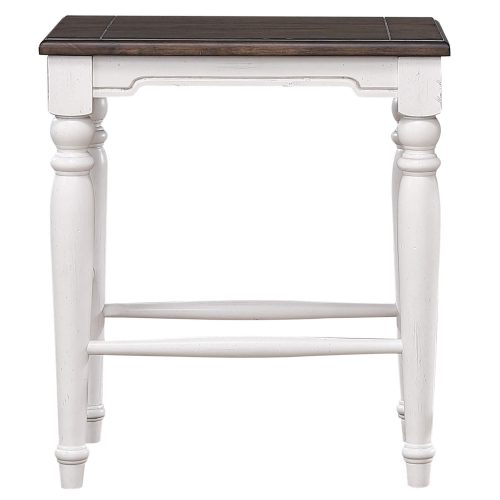 French Chic - backless stool - front view - DLU-FC1016-24W-RTA