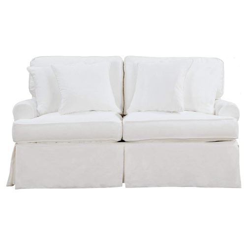 Horizon Slipcovered Collection - Padded Loveseat - front view with pillows SU-117610-423080