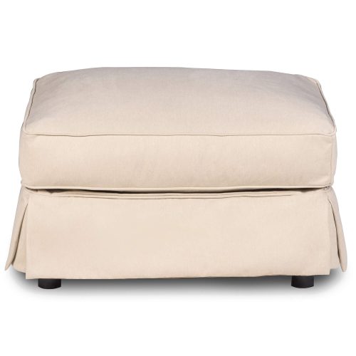 Horizon Slipcovered Collection - Padded Ottoman - Front view SU-117630-391084