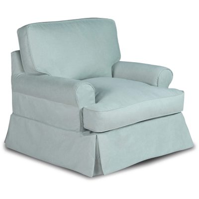 Horizon Slipcovered Collection - Padded T-Cushion chair - three-quarter view SU-117620-391043