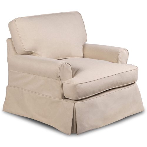 Horizon Slipcovered Collection - Padded T-Cushion chair - three-quarter view SU-117620-391084
