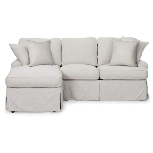 Horizon Slipcovered Collection - Sleeper Sofa with chaise on left - front view SU-117678-220591
