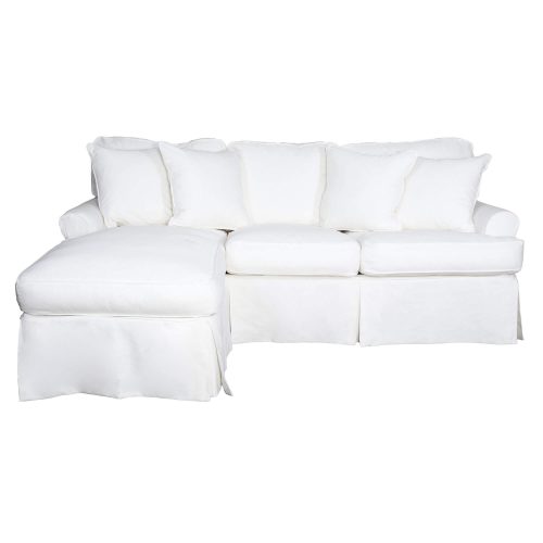 Horizon Slipcovered Collection - Sleeper Sofa with chaise on left - front view SU-117678-391081
