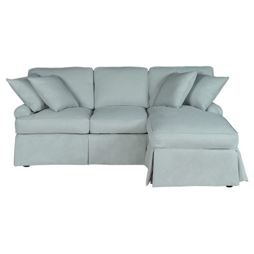 Horizon Slipcovered Collection - Sleeper Sofa with chaise on right - front view SU-117678-391043