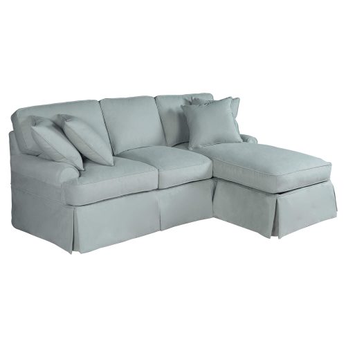 Horizon Slipcovered Collection - Sleeper Sofa with chaise - three-quarter view SU-117678-391043