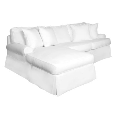 Horizon Slipcovered Collection - Sleeper Sofa with chaise - three-quarter view SU-117678-391081
