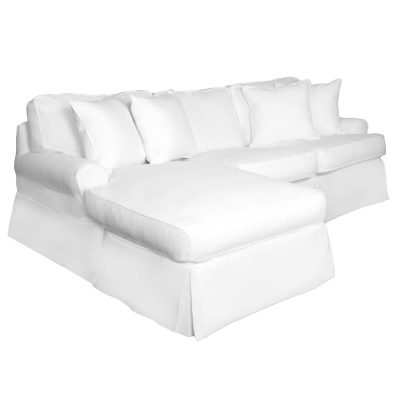 Horizon Slipcovered Collection - Sleeper Sofa with chaise - three-quarter view SU-117678-423080