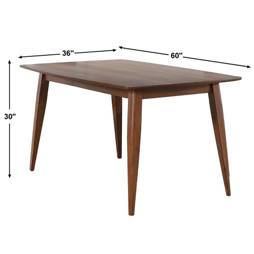 Mid Century Dining Collection: 60 inch Dining Table, dimensions - DLU-MC3660