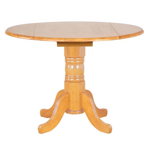 Oak Selection - Round dining table with drop leaf - light-oak finish DLU-TPD4242-LO