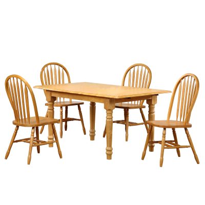 Oak Selections - 5-piece dining set - Butterfly top table with four Arrow-back chairs in a light-oak finish DLU-TLB3660-820-LO5PC
