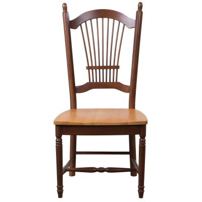 Oak Selections - Allenridge dining chair - Nutmeg finish with light-oak seat - front view DLU-C07-NLO-2