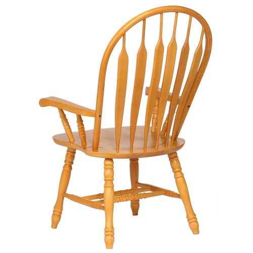 Oak Selections - Comfort back dining arm chair - light-oak - back view DLU-4130-LO-A